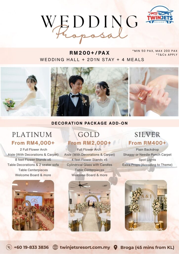 Twin Jets Resort Wedding proposal poster