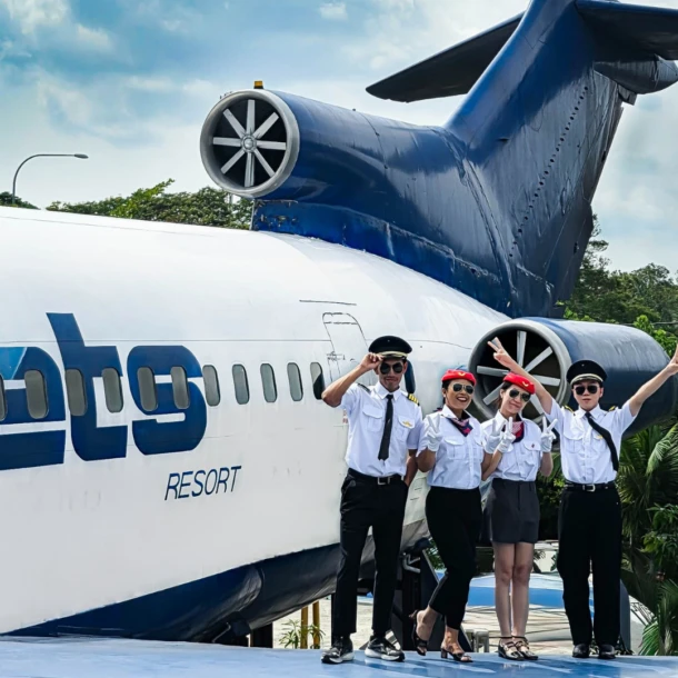 Pilots on gold class jet